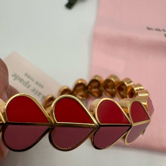 Kate Spade Gold and Red Heart Bracelet - Picture 2 of 5